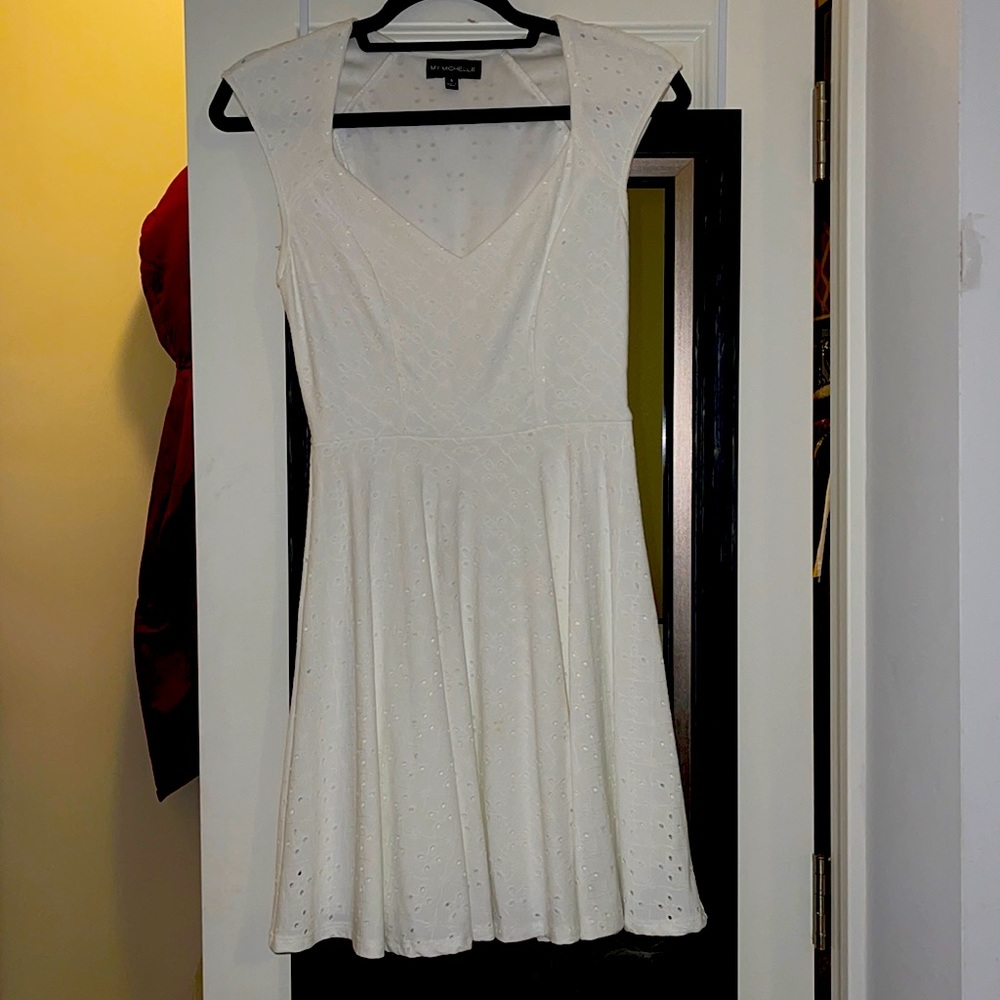 White skater dress